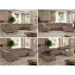 Narożnik PABLO U - uniwersalny - brązowy, sztruks