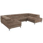 Narożnik PABLO U - uniwersalny - brązowy, sztruks