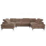 Narożnik PABLO U - uniwersalny - brązowy, sztruks