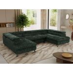 Narożnik PABLO U - uniwersalny - ciemnozielony, sztruks