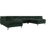 Narożnik PABLO U - uniwersalny - ciemnozielony, sztruks