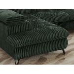 Narożnik PABLO U - uniwersalny - ciemnozielony, sztruks