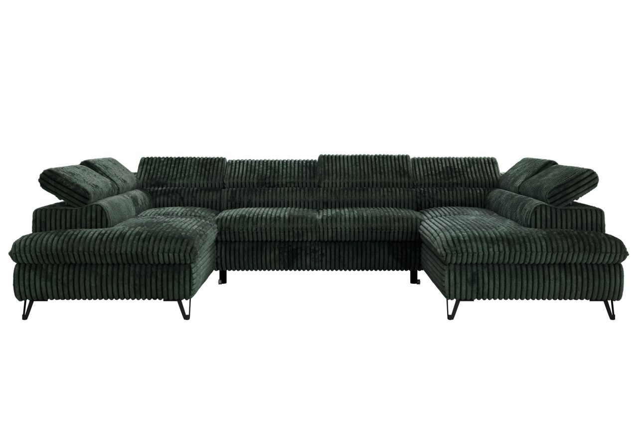 Narożnik PABLO U - uniwersalny - ciemnozielony, sztruks