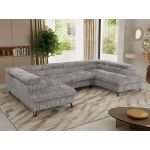 Narożnik PABLO U - uniwersalny - jasnoszary, sztruks