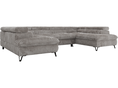 Narożnik PABLO U - uniwersalny - jasnoszary, sztruks