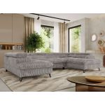 Narożnik PABLO U - uniwersalny - jasnoszary, sztruks