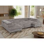 Narożnik PABLO U - uniwersalny - jasnoszary, sztruks