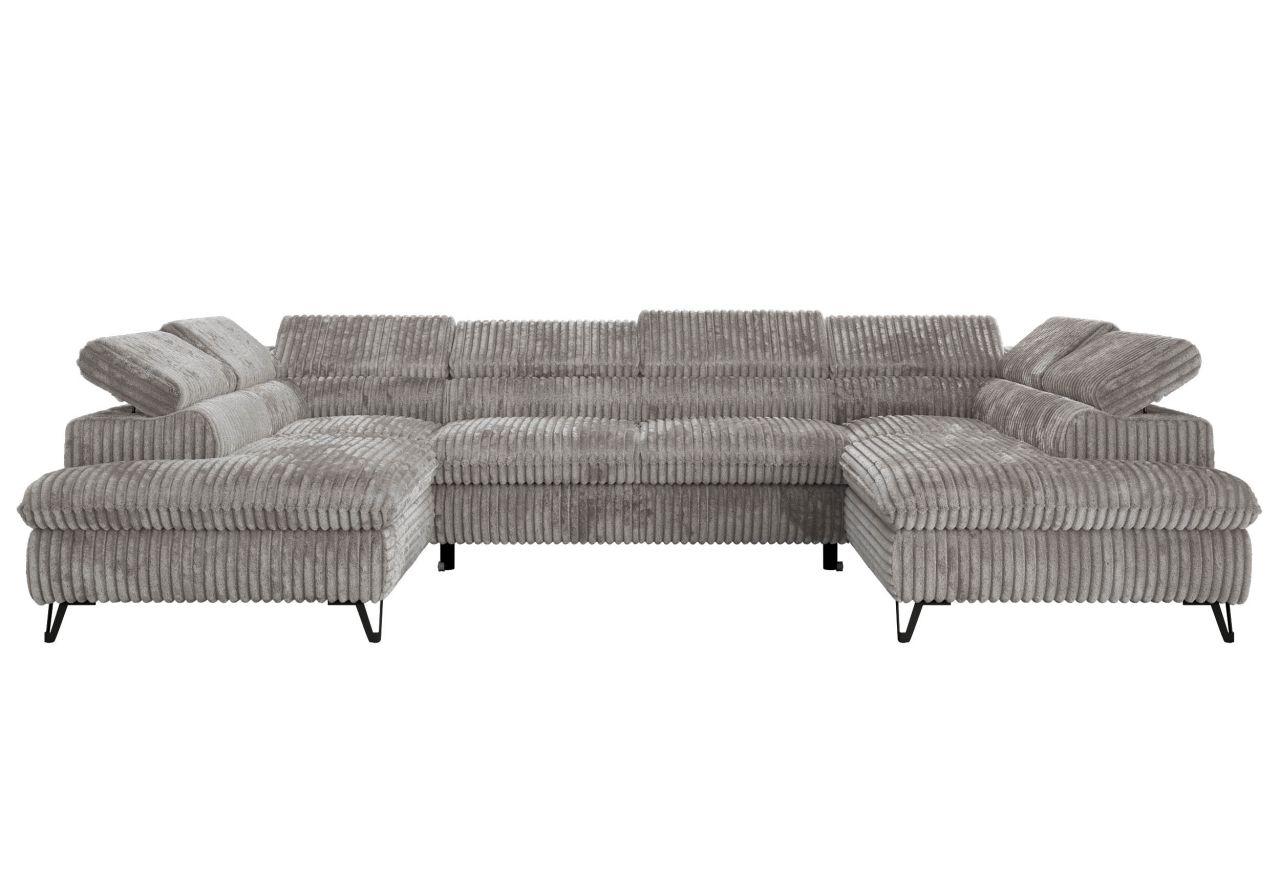 Narożnik PABLO U - uniwersalny - jasnoszary, sztruks