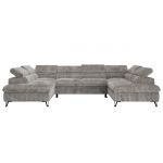 Narożnik PABLO U - uniwersalny - jasnoszary, sztruks