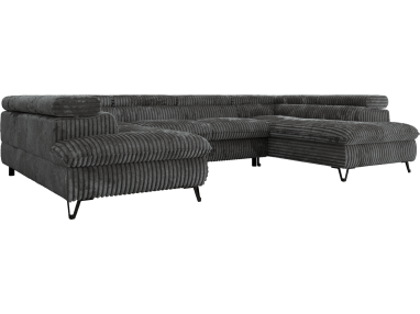 Narożnik PABLO U - uniwersalny - ciemnoszary, sztruks