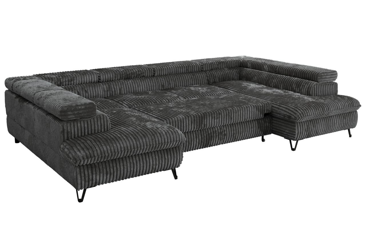 Narożnik PABLO U - uniwersalny - ciemnoszary, sztruks