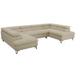 Narożnik PABLO U - uniwersalny - kremowy, struktura