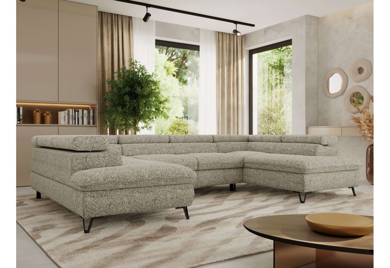 Narożnik PABLO U - uniwersalny - beżowy, struktura