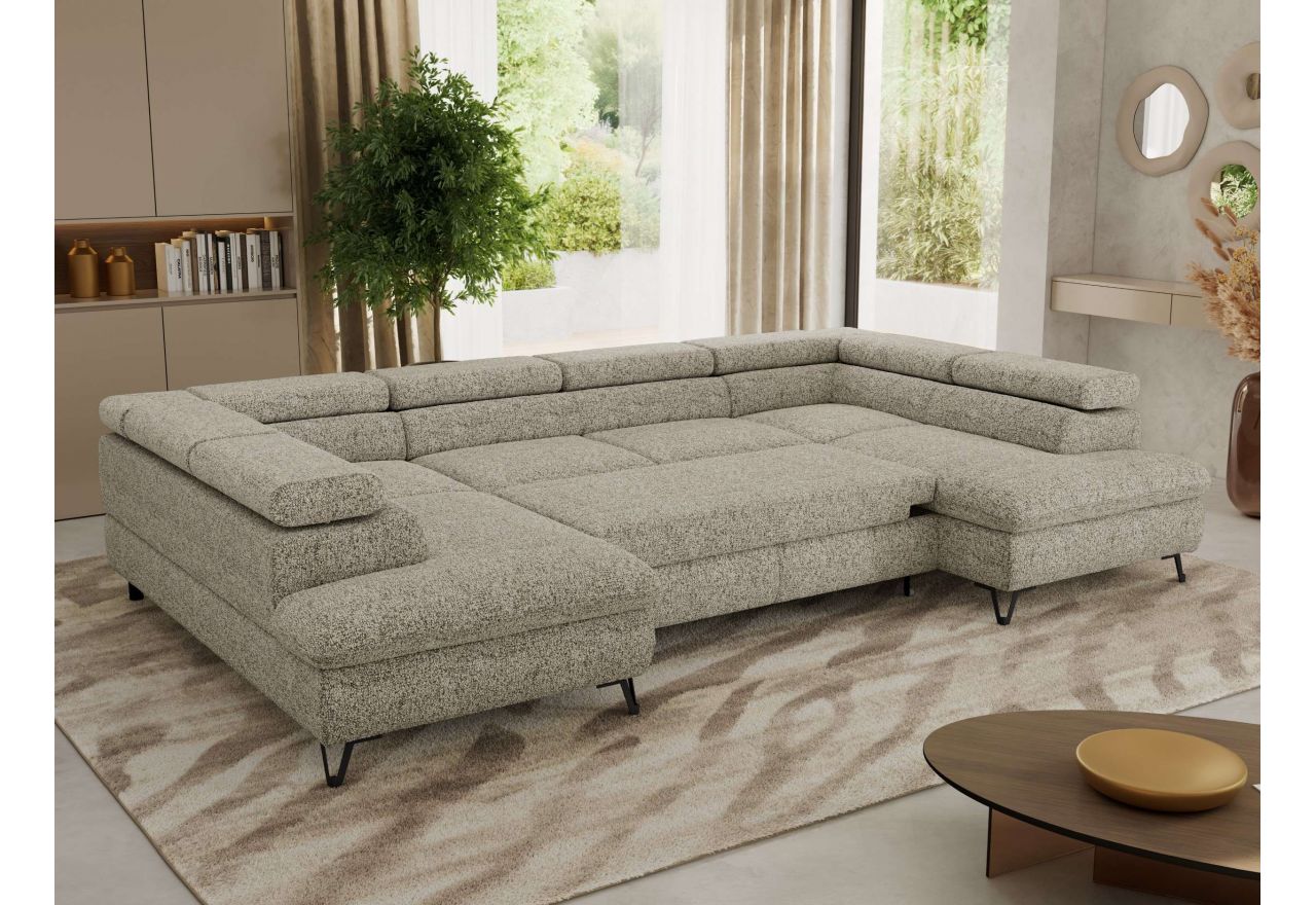 Narożnik PABLO U - uniwersalny - beżowy, struktura