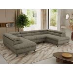 Narożnik PABLO U - uniwersalny - szary, struktura