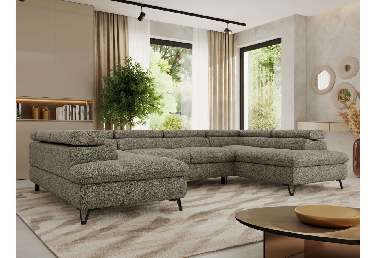 Narożnik PABLO U - uniwersalny - szary, struktura