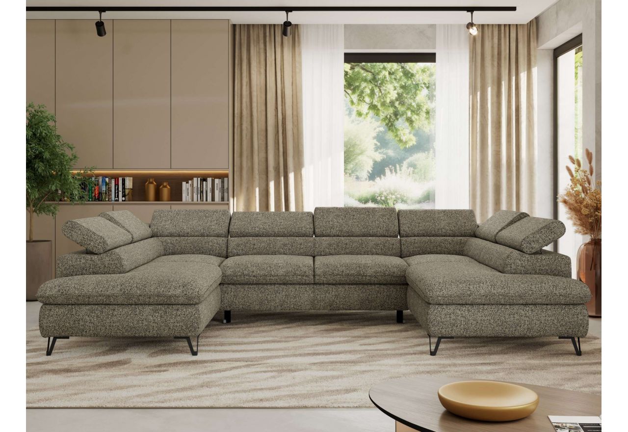 Narożnik PABLO U - uniwersalny - szary, struktura