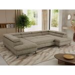 Narożnik PABLO U - uniwersalny - ciemnobeżowy, struktura