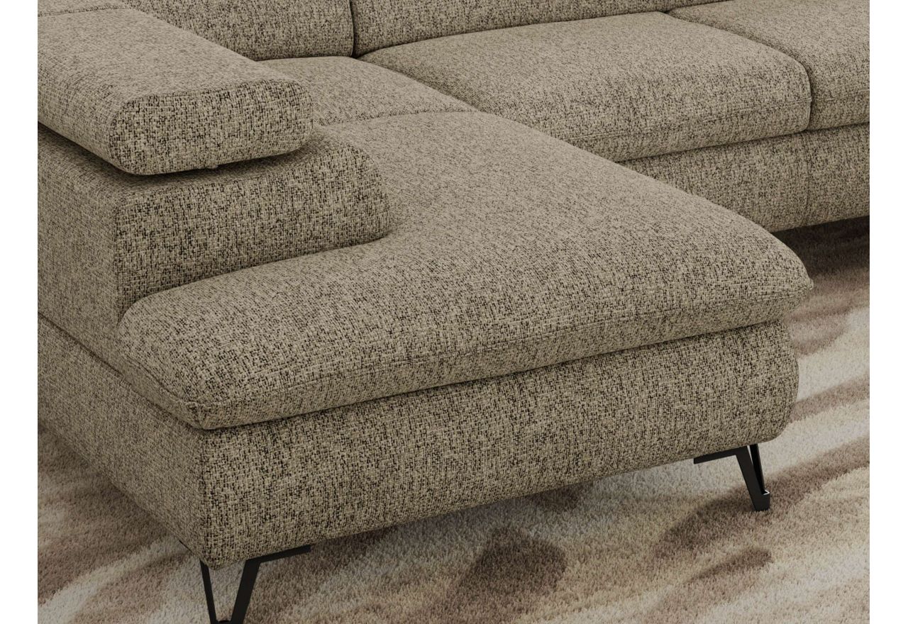 Narożnik PABLO U - uniwersalny - ciemnobeżowy, struktura