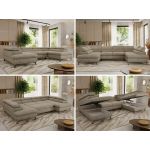 Narożnik PABLO U - uniwersalny - ciemnobeżowy, struktura