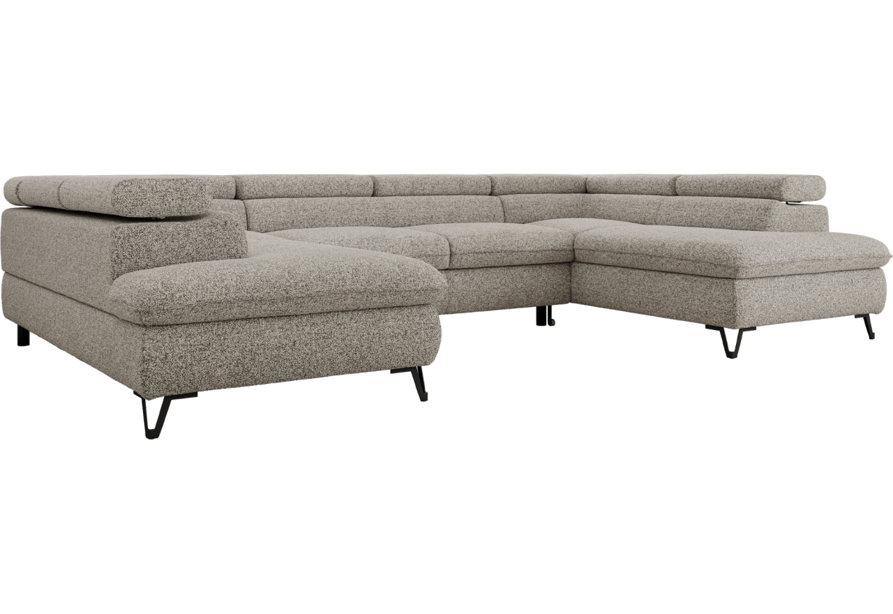 Narożnik PABLO U - uniwersalny - jasnoszary, struktura