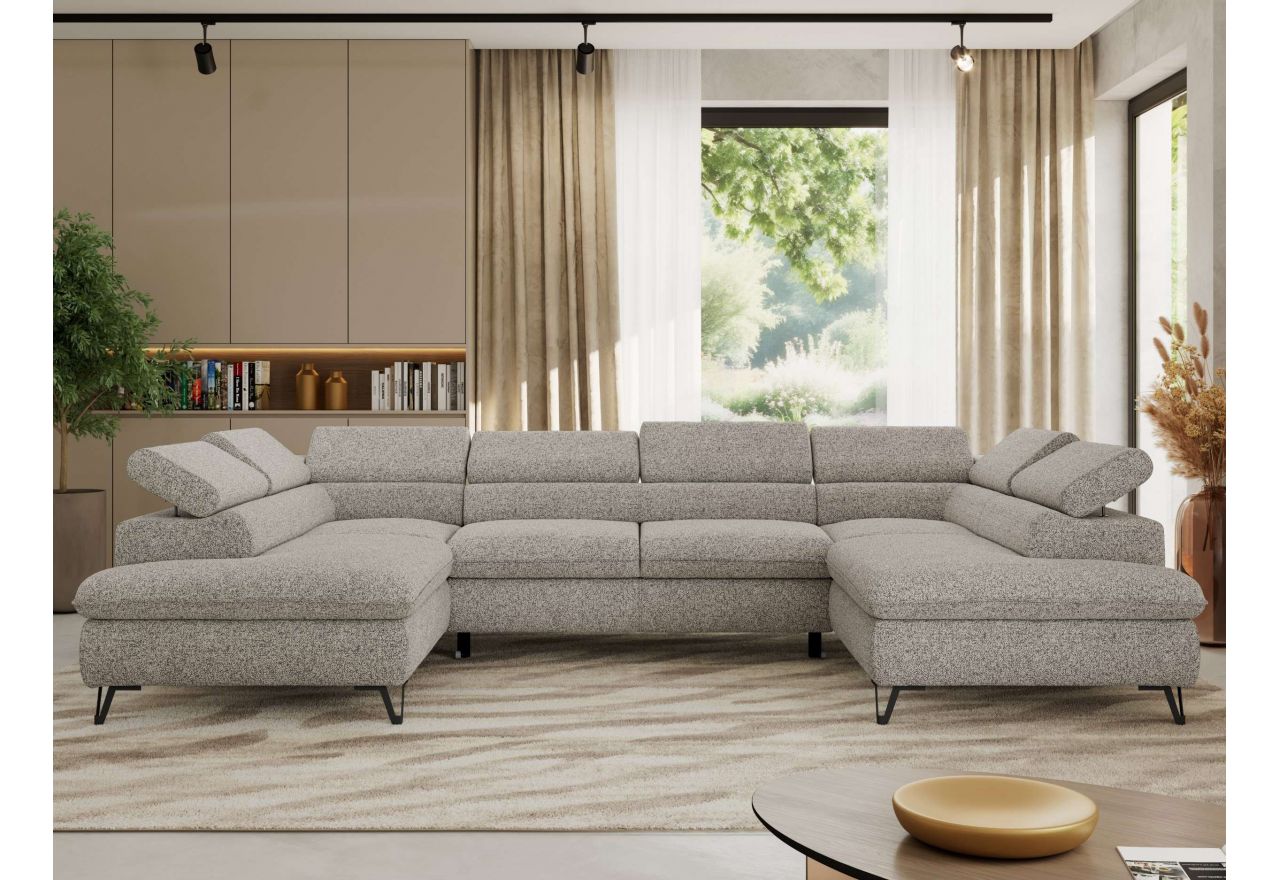 Narożnik PABLO U - uniwersalny - jasnoszary, struktura