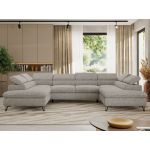 Narożnik PABLO U - uniwersalny - jasnoszary, struktura