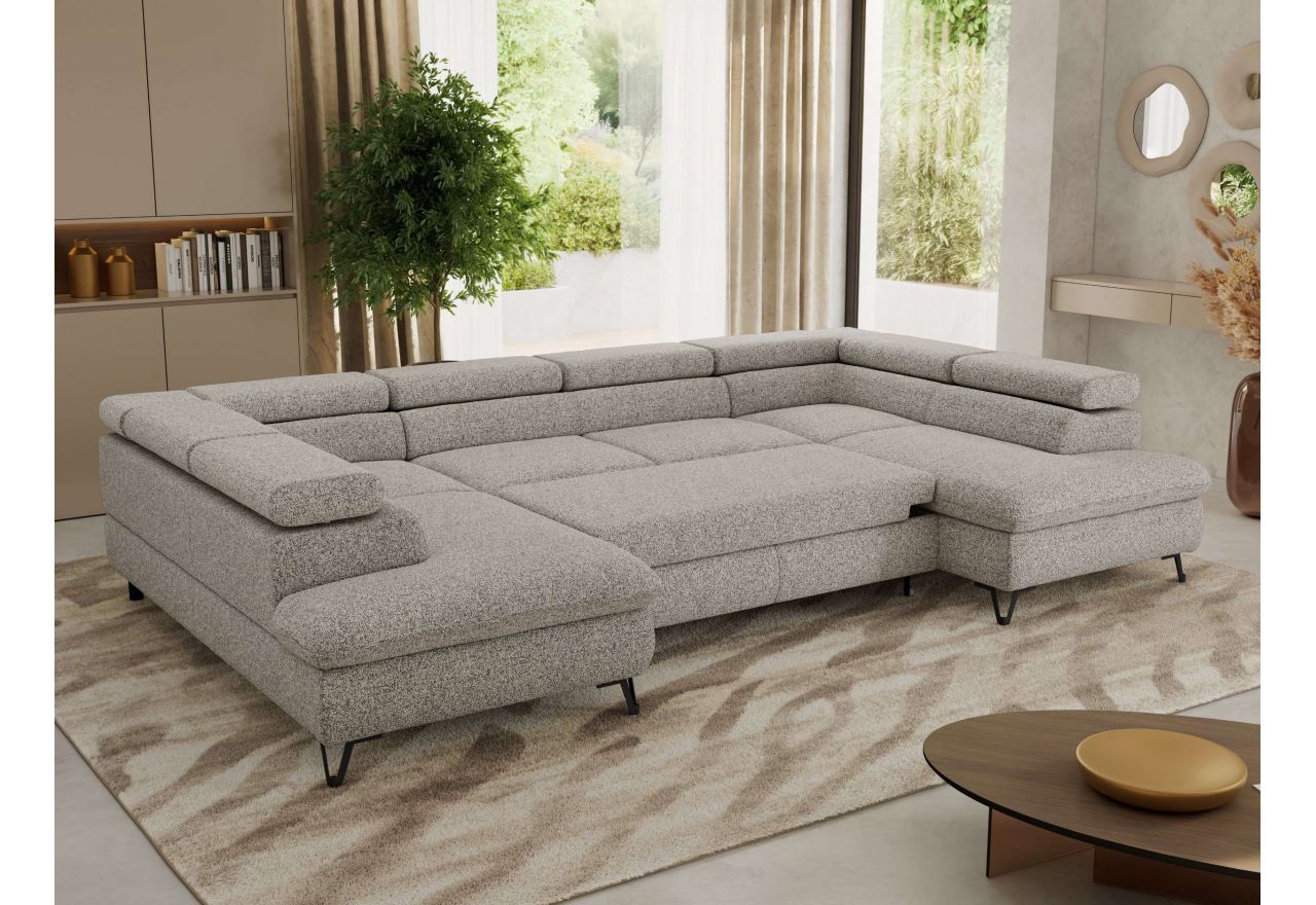 Narożnik PABLO U - uniwersalny - jasnoszary, struktura