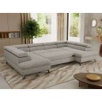 Narożnik PABLO U - uniwersalny - jasnoszary, struktura