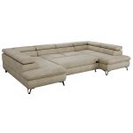 Narożnik PABLO U - uniwersalny - beżowy, welwet - topper T25