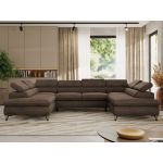 Narożnik PABLO U - uniwersalny - brązowy, welwet - topper T25