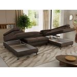 Narożnik PABLO U - uniwersalny - brązowy, welwet - topper T25