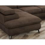 Narożnik PABLO U - uniwersalny - brązowy, welwet - topper T25