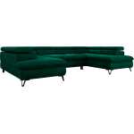 Narożnik PABLO U - uniwersalny - ciemnozielony, welwet - topper T25