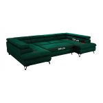 Narożnik PABLO U - uniwersalny - ciemnozielony, welwet - topper T25