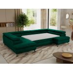 Narożnik PABLO U - uniwersalny - ciemnozielony, welwet - topper T25