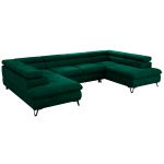 Narożnik PABLO U - uniwersalny - ciemnozielony, welwet - topper T25