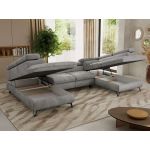 Narożnik PABLO U - uniwersalny - jasnoszary, welwet - topper T25