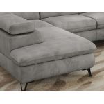 Narożnik PABLO U - uniwersalny - jasnoszary, welwet - topper T25