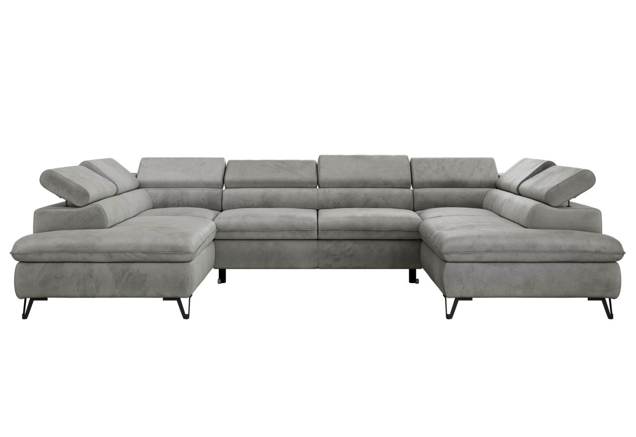 Narożnik PABLO U - uniwersalny - jasnoszary, welwet - topper T25