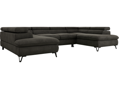 Narożnik PABLO U - uniwersalny - ciemnoszary, welwet - topper T25