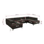 Narożnik PABLO U - uniwersalny - ciemnoszary, welwet - topper T25