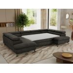 Narożnik PABLO U - uniwersalny - ciemnoszary, welwet - topper T25