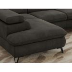 Narożnik PABLO U - uniwersalny - ciemnoszary, welwet - topper T25