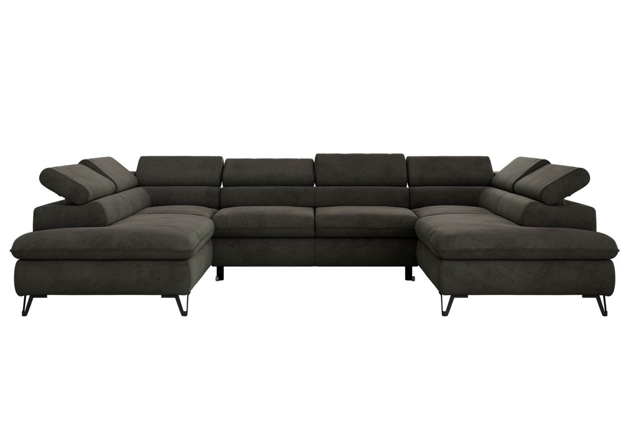 Narożnik PABLO U - uniwersalny - ciemnoszary, welwet - topper T25