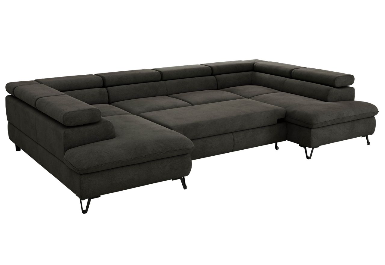 Narożnik PABLO U - uniwersalny - ciemnoszary, welwet - topper T25