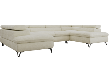 Narożnik PABLO U - uniwersalny - kremowy, szenil gładki - topper T25