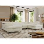 Narożnik PABLO U - uniwersalny - kremowy, szenil gładki - topper T25