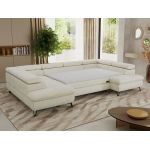 Narożnik PABLO U - uniwersalny - kremowy, szenil gładki - topper T25