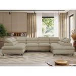 Narożnik PABLO U - uniwersalny - beżowy, szenil gładki - topper T25